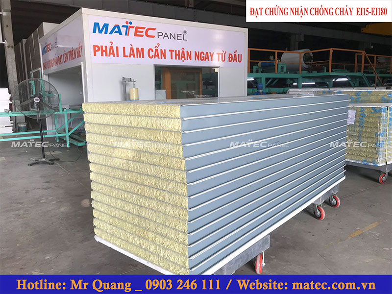 Vách Panel chống cháy EI45 sản xuất tại nhà máy MatecPanel